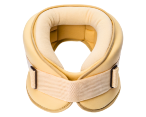Comfortable neck support pillow designed for relaxation and travel on a transparent background
