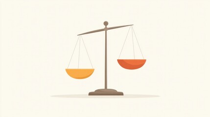 Two Balancing Scales in Negative Space Representing Equality Concept