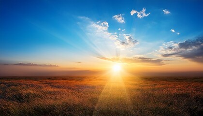 sunrise in blue sky background
