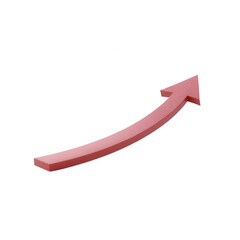A vibrant red arrow pointing upward, ideal for indicating growth, progress, or direction. Perfect for business and marketing presentations, with a clean white background.