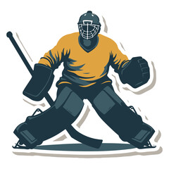 Black Silhouette Graphic Illustration of an Ice Hockey Player