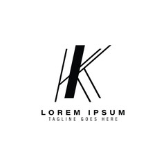 letter K thin line Logo. Alphabet K invitation card Icon