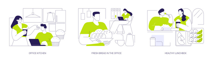 Lunchtime at work isolated cartoon vector illustrations se