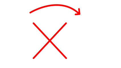 Red Crossed Lines With Rotation Arrow Sketch Concept Design