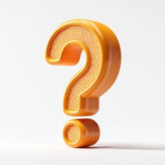 Naklejka premium Bright, orange question mark with textured surface