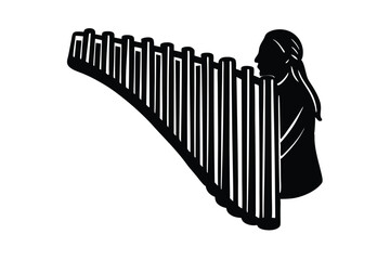 side silhouette of a pan flute.eps