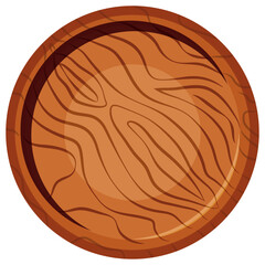wooden plate top view vector.