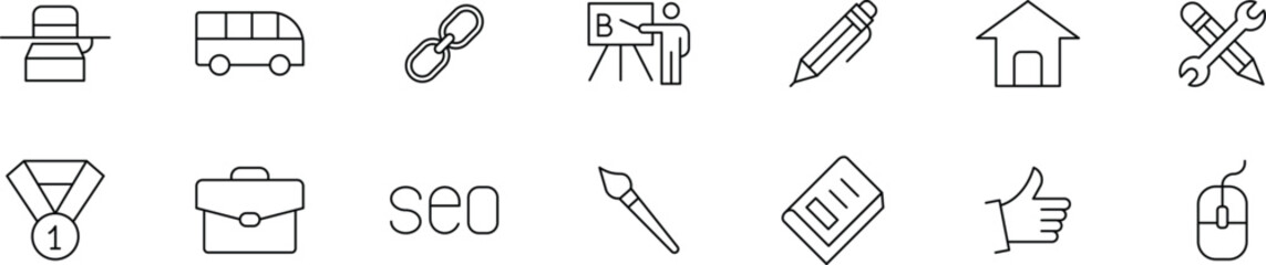 Collection of Simple Line Icons  Business, Education, Tools, Web, and More