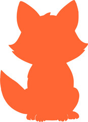 Fox vector illustration cartoon design art silhouette in brown colour 