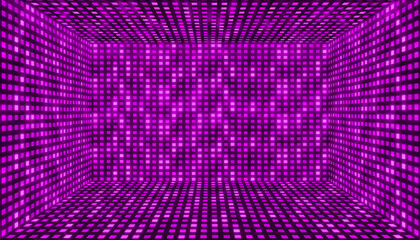 Purple space room grid square light field technology abstract background	