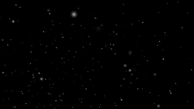 Realistic falling snow animation on a solid black background in ultra HD 4K resolution at 60 fps. Smooth, seamless loop ideal for overlays, video effects, winter-themed projects, or holiday content.