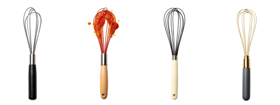 A set of four different types of whiskes