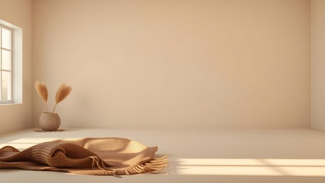 Disintermediate synergistic convergence | Minimalist Abstract in golden hour with woven fiber, elegant tone