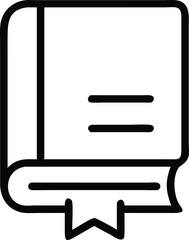 Simple book icon silhouette isolated on transparent background