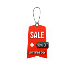 Sale banner png. Realistic red badge, price tag, and ribbon label collection for discount offers. Vector promotion design for store advertising, product display, or web template.

