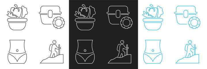 Healthy Lifestyle  Icon . Nutrition, exercise, wellness, sleep, yoga, meditation, heart rate, gym,  fitness, health monitoring etc icons. Vector for websites, mobile interfaces,  banner etc. EPS 10