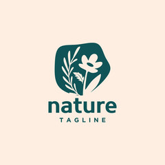 nature leaf and flower logo