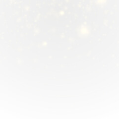 Shimmer sparkle png. Golden glow particles with abstract starlight, magic dust, and festive confetti on transparent background. Vector overlay for Christmas, luxury design, or party decoration.

