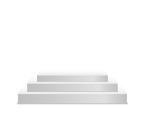 Exhibit pedestal png. Isolated white column and round platform for gallery or studio display. Vector template for product promotion, museum exposition, or clean abstract design.

