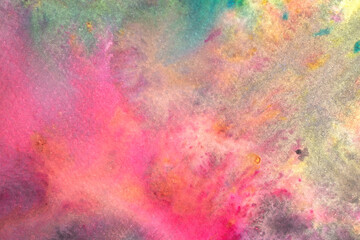 Abstrac Watercolour Vibrant Rainbow Paint Blending Together in a Cloud Shape Background
