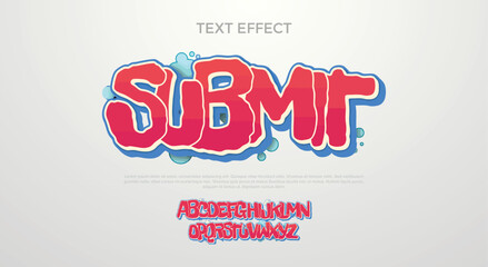 Submit, Graffiti font text effect, spray and street text style	