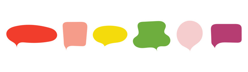 Set of text colored boxes or speech bubbles on isolated background.Vector.
