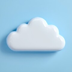 Simple white cloud icon on a light blue background