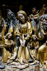 Fototapeta premium The National Museum. Nativity of Jesus or birth of Christ. 15th century. Our Lady Church in Gdansk. Warsaw. Poland.