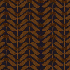 maple pod colorful autumn seamless pattern. Forest fall plant texture for textile, wrapping, print