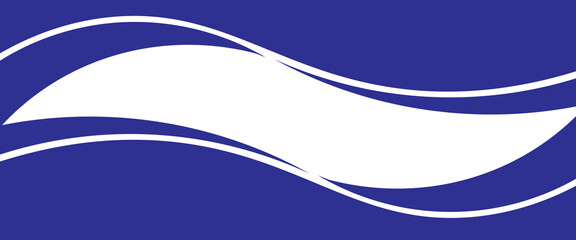 Vector blue line background curve element with white space for text and message design, overlapping layers.