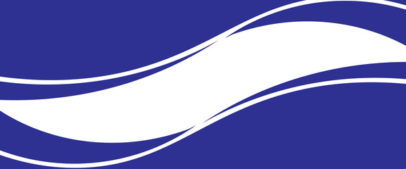 Vector blue line background curve element with white space for text and message design, overlapping layers.