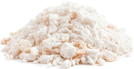 Pile of light beige and white crumbs