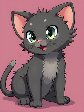 Lykoi Cat Peeking Clipart