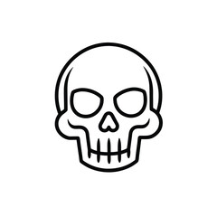Obraz premium Minimalist Vector Design Vector Icon Skull Silhouette Icon on White Background