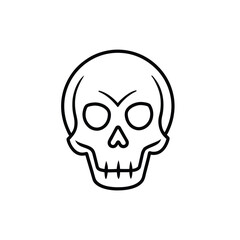 Minimalist Vector Design Vector Icon Skull Silhouette Icon on White Background