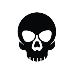 Minimalist Vector Design Vector Icon Skull Silhouette Icon on White Background