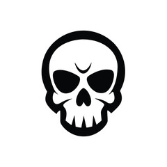 Minimalist Vector Design Vector Icon Skull Silhouette Icon on White Background