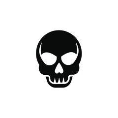 Minimalist Vector Design Vector Icon Skull Silhouette Icon on White Background