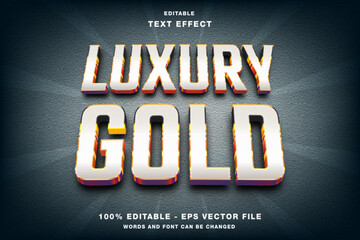 Luxury Gold 3d Editable Text Effect Template Style Premium Vector