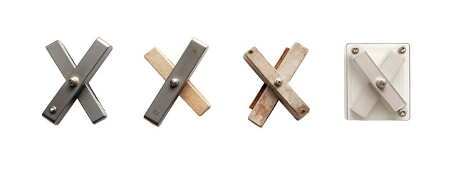 Obraz premium A set of four different types of metal objects