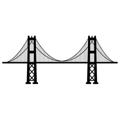 Fototapeta premium vector illustration of golden gate bridge is isolated on white background