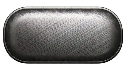 A silver button with a rough texture. It is a button that is not shiny and has a rough surface