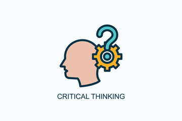Critical Thinking Icon Or Logo Isolated Vector Illustration
