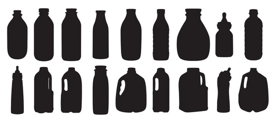 milk bottle silhouettes