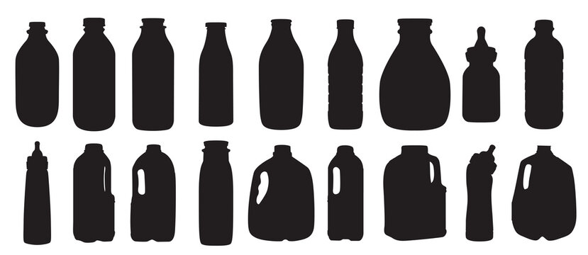milk bottle silhouettes