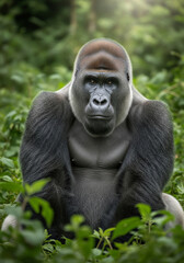 Fototapeta premium gorille, un portrait dans son habitat naturel
