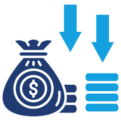 Bankruptcy Flat Blue Icon