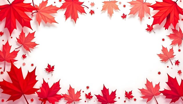 Abstract Canadian red maple leaves with copy space on a transparent background. Perfect for Canada Day, national celebrations, patriotic events and holiday events, created with generative ai - Powered by Adobe