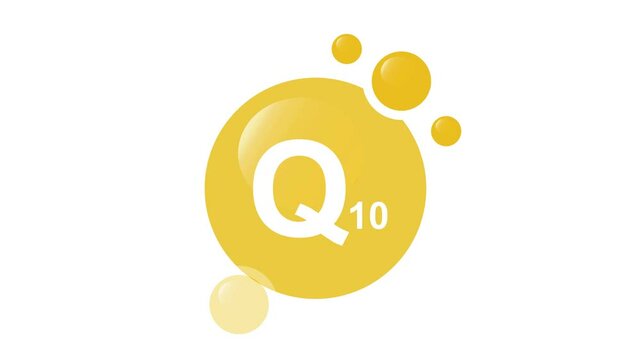 Yellow coenzyme q10 complex, medicine capsule - 4K video.