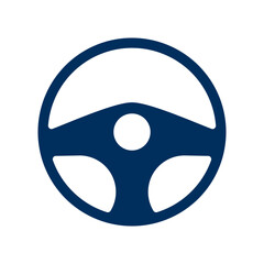 Steering Wheel Blue Color Icon